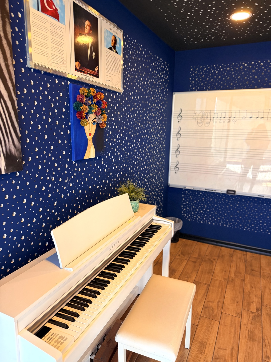 Chopin Dersliği piyano ve nota tahtası