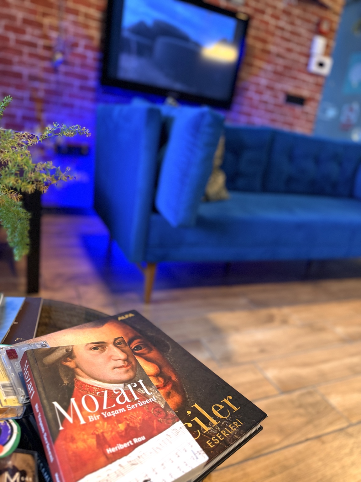 Veli bekleme alanındaki müzik kitapları